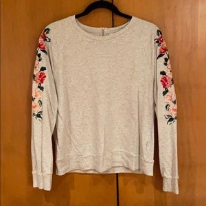 A New Day grey sweater with floral details